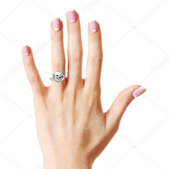 Jewelry - Sterling Silver Ring with Large Multifaceted Clear Topaz – Size 7.5